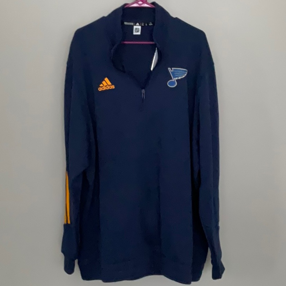 Adidas NHL St Louis Blues, Navy/Dark Yellow zip up, size 3XL